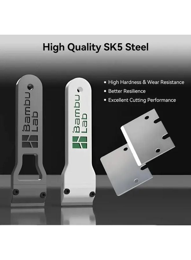 2Pcs SK5 Steel Scraper Blade Replacement With 4 Screws For Bambu Lab A1 X1 P1 Series - Image 1